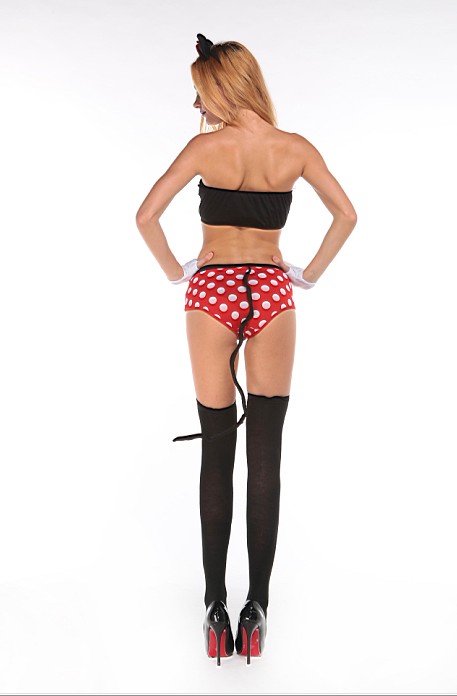 F66170 Womens Sexy Chic Halloween Mickey Costume Red